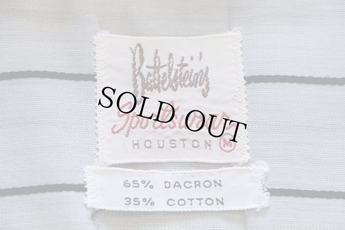 画像4: 60s Battelsteing ピンストライプ 半袖 ダクロン×コットン オープンカラーシャツ グレー×黒 M (4)