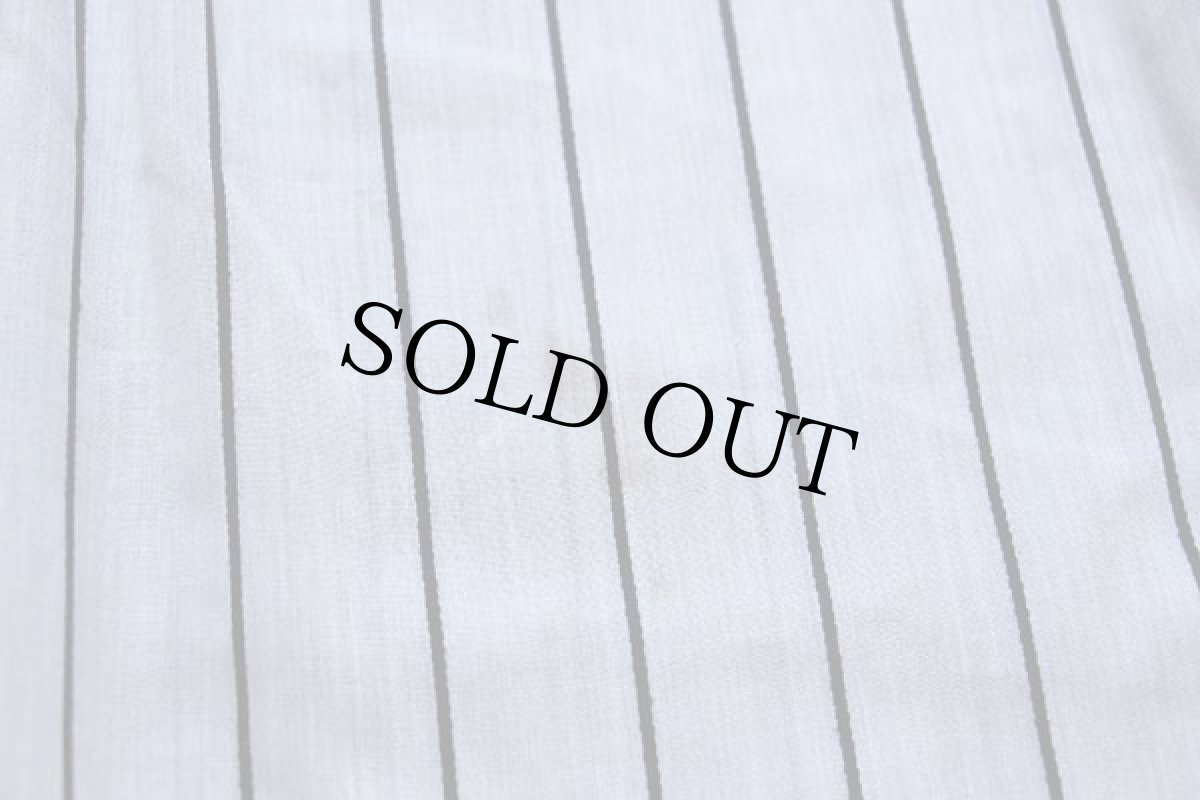 画像6: 60s Battelsteing ピンストライプ 半袖 ダクロン×コットン オープンカラーシャツ グレー×黒 M (6)