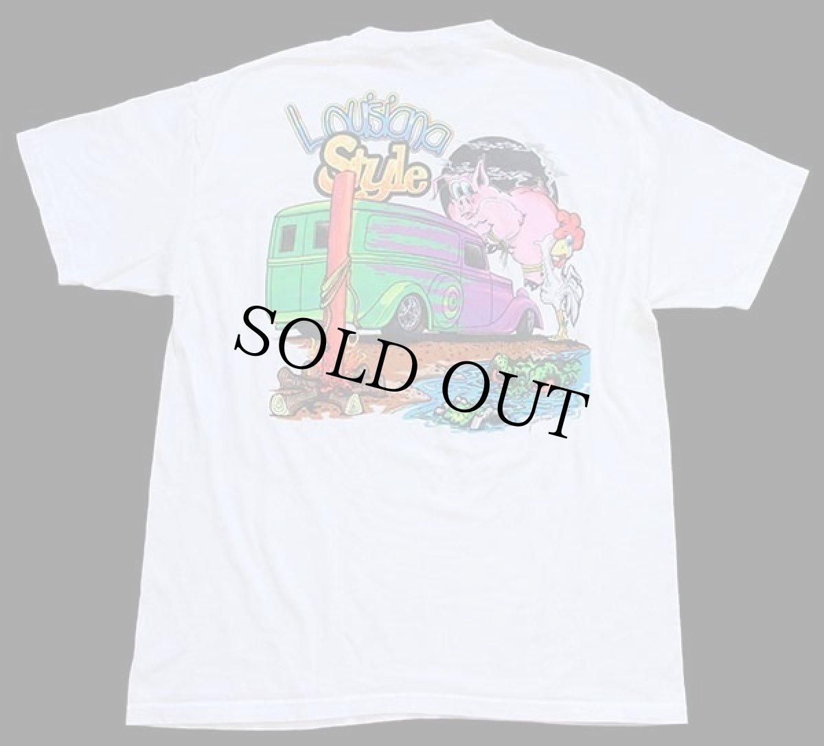 画像3: 00s Hanes 23rd Labor Day rod run 2001 Louisiana Style HOTROD 両面プリント コットンTシャツ 白 L (3)