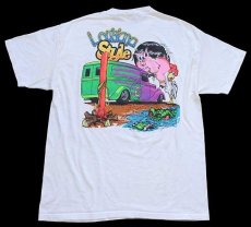 画像3: 00s Hanes 23rd Labor Day rod run 2001 Louisiana Style HOTROD 両面プリント コットンTシャツ 白 L (3)