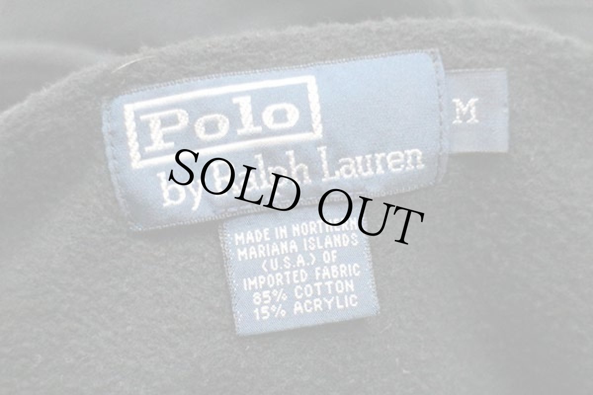 画像4: 00s ポロ ラルフローレン ワンポイント ハイネック ハーフジップ スウェット 黒 M (4)