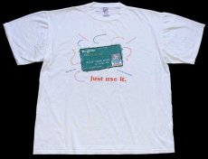 画像2: 90s USA製 Regions VISA CHECKCARD just use it. クレジットカード コットンTシャツ 白 XL (2)