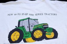 画像5: 90s JOHN DEERE ロゴ トラクター 両面プリント コットンTシャツ 白 (5)