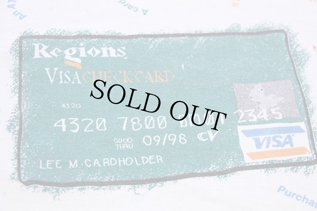 画像5: 90s USA製 Regions VISA CHECKCARD just use it. クレジットカード コットンTシャツ 白 XL (5)