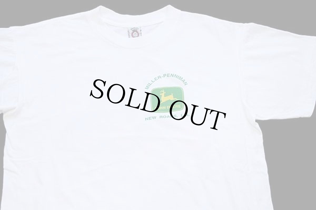 画像3: 90s JOHN DEERE ロゴ トラクター 両面プリント コットンTシャツ 白 (3)