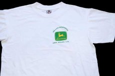 画像3: 90s JOHN DEERE ロゴ トラクター 両面プリント コットンTシャツ 白 (3)