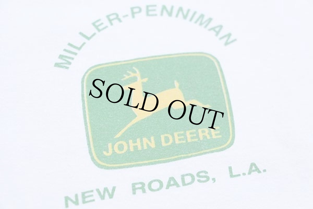 画像4: 90s JOHN DEERE ロゴ トラクター 両面プリント コットンTシャツ 白 (4)