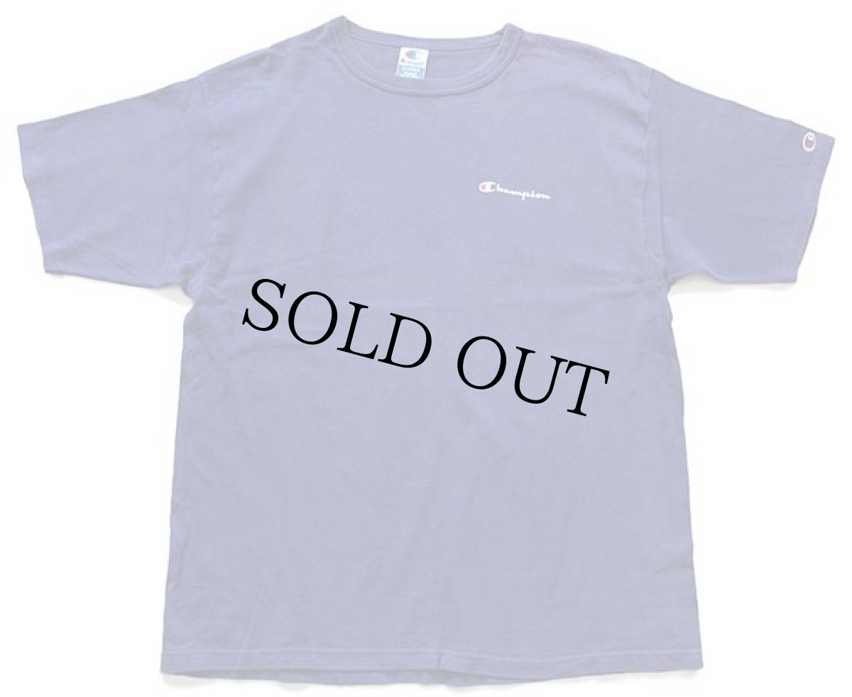 画像2: 90s USA製 Championチャンピオン ワンポイント スクリプト ロゴ コットンTシャツ 青紺 XL (2)