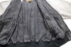 画像5: 90s カナダ製 international DENIM ツートン 切り替え ブラック×グレーデニムスタジャン L (5)