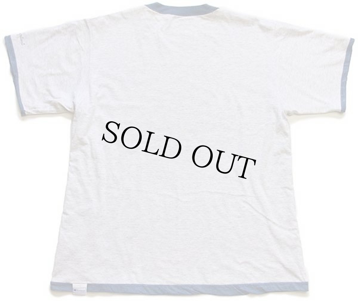 画像4: 90s Championチャンピオン スクリプト ビッグロゴ リバーシブルTシャツ 杢ブルー×杢ライトグレー (4)