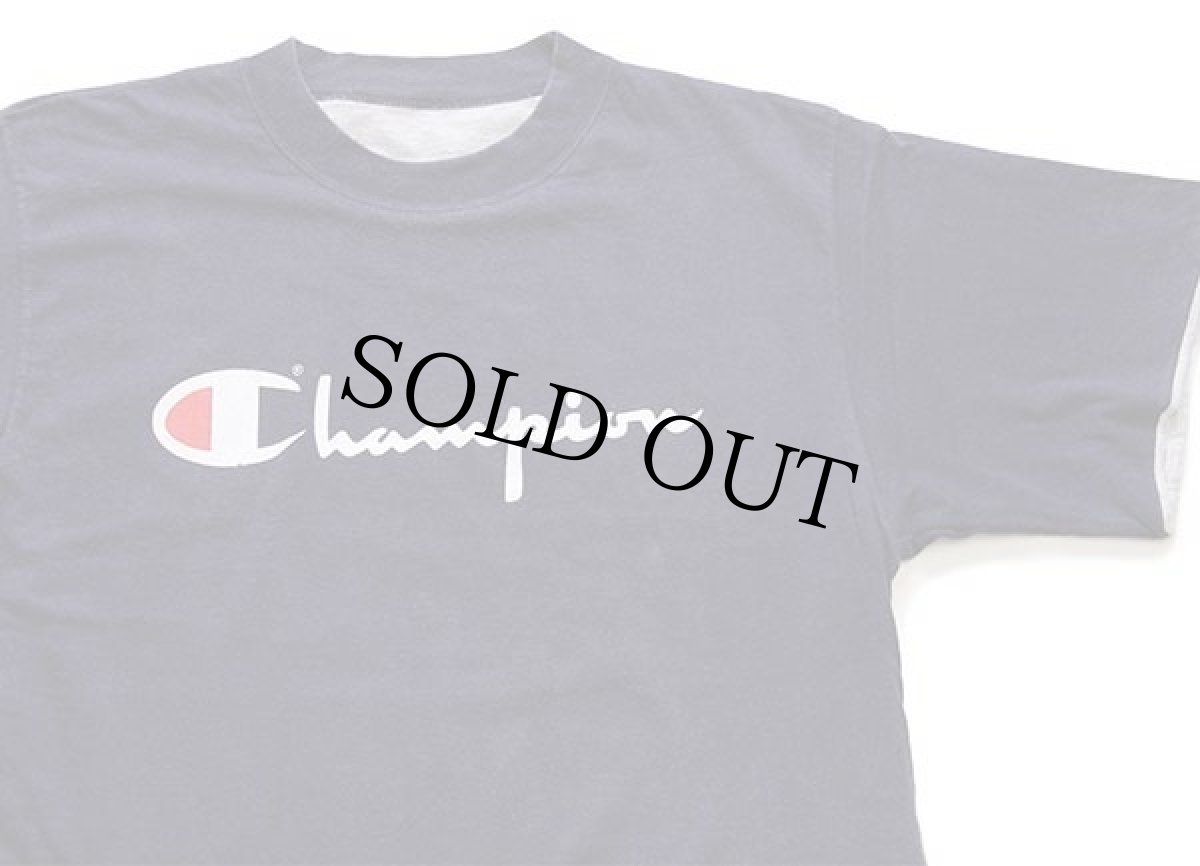 画像5: 80s Championチャンピオン スクリプト ビッグロゴ リバーシブルTシャツ 紺×杢グレー (5)