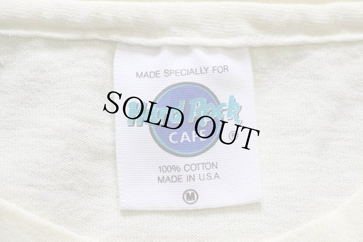 画像4: 90s USA製 Hard Rock CAFE ハードロック カフェ LAS VEGAS コットンTシャツ 薄黄 M (4)