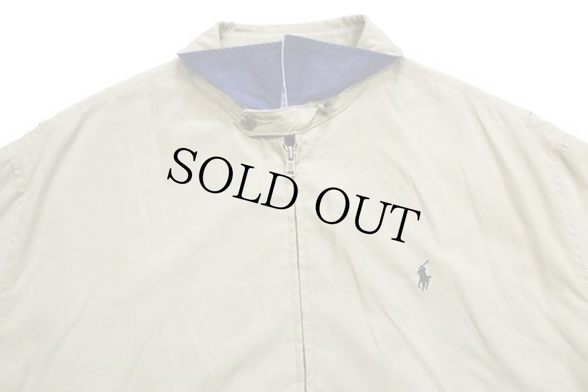 画像3: 90s ポロ ラルフローレン ワンポイント チンスト付き ポリエステルジャケット カーキ XL (3)