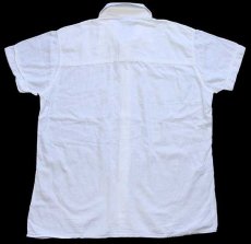 画像2: Leeリー ワンポイント ロゴ刺繍 半袖 リネンシャツ 白★ユーロ (2)