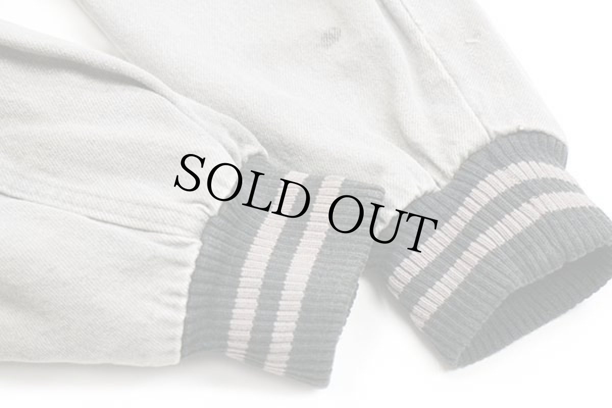 画像6: 90s カナダ製 international DENIM ツートン 切り替え ブラック×グレーデニムスタジャン L (6)