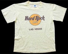 画像2: 90s USA製 Hard Rock CAFE ハードロック カフェ LAS VEGAS コットンTシャツ 薄黄 M (2)