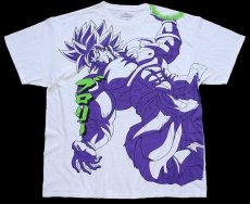 画像2: DRAGONBALL SUPER ドラゴンボール超 ブロリー 全面プリント コットンTシャツ 白 XL (2)