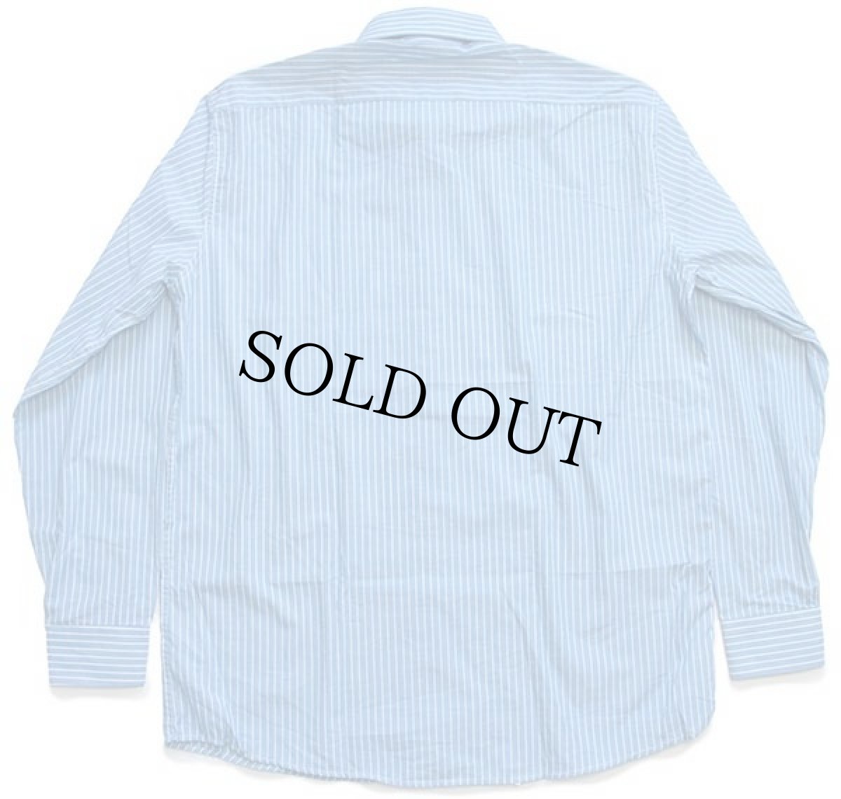 画像2: 90s イタリア製 Paul Murray ストライプ コットンシャツ サックス×ホワイト 16.5 (2)