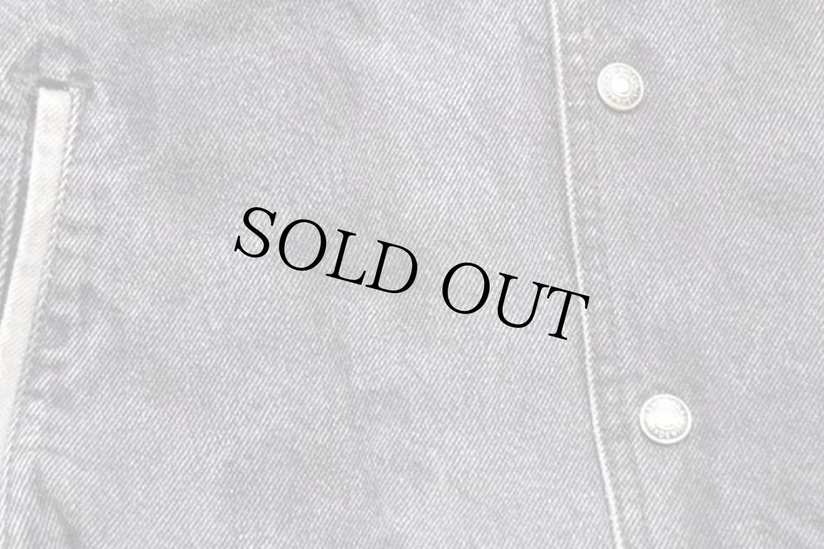 画像8: 90s カナダ製 international DENIM ツートン 切り替え ブラック×グレーデニムスタジャン L (8)