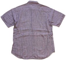 画像2: 80s イタリア製 RICHARDSON チェック 半袖 リネン×コットンシャツ 15.5 (2)