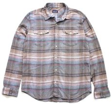 画像1: patagoniaパタゴニア Steersman Shirt ステアーズマン ラグ柄 オーガニックコットン ガーゼシャツ M (1)