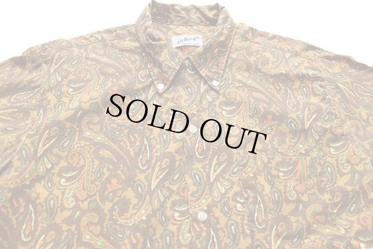 画像3: 70s Bellcraft ペイズリー 総柄 ボタンダウン シャツ カスタム M (3)