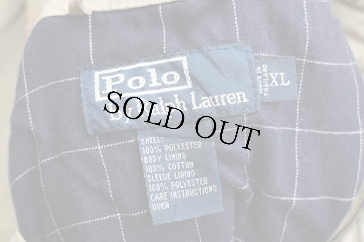 画像4: 90s ポロ ラルフローレン ワンポイント チンスト付き ポリエステルジャケット カーキ XL (4)