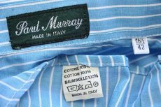 画像4: 90s イタリア製 Paul Murray ストライプ コットンシャツ サックス×ホワイト 16.5 (4)