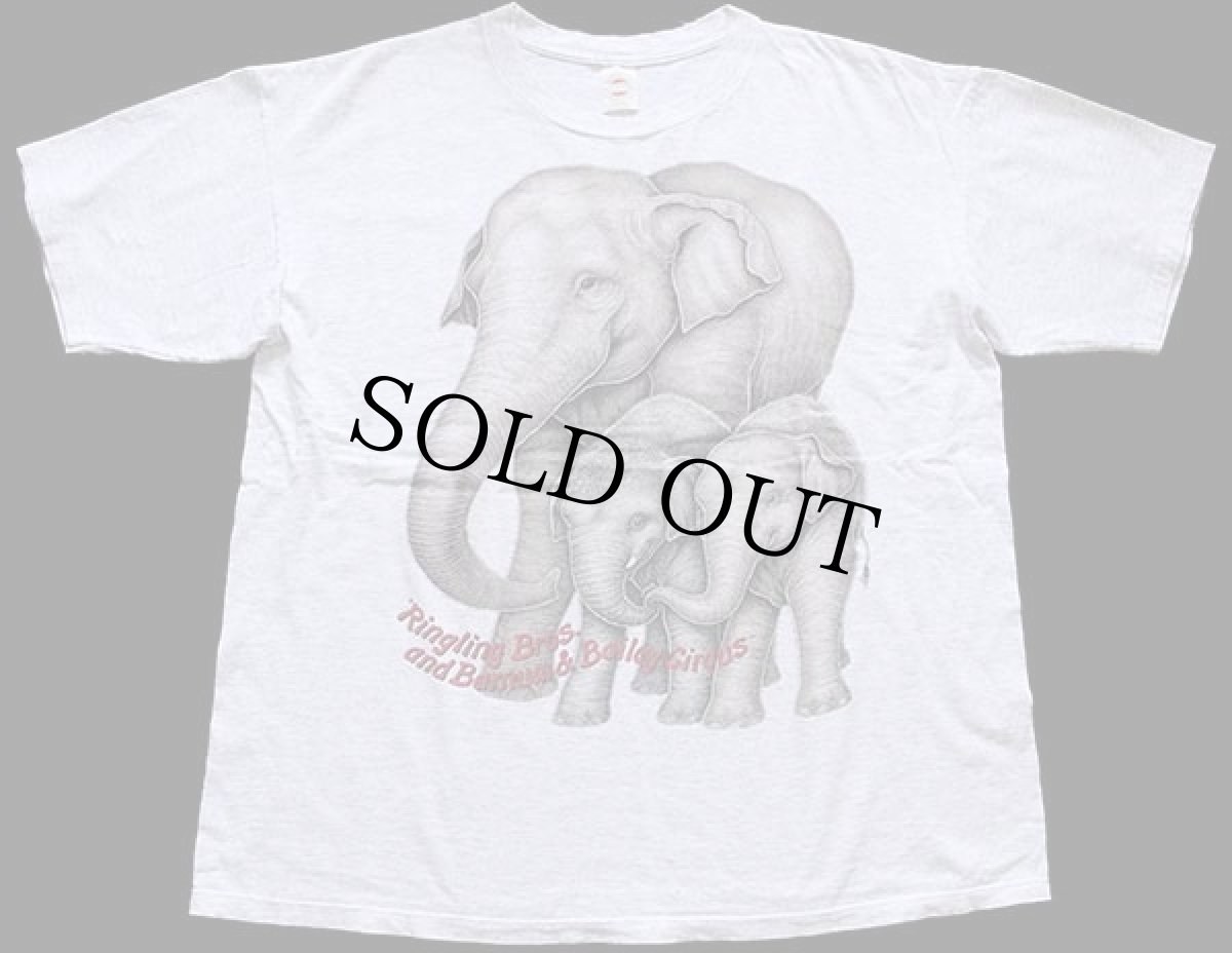 画像2: 90s USA製 Ringling Bros. and Barnum&Bailey Circus サーカス ゾウ アート コットンTシャツ 杢ライトグレー XL (2)