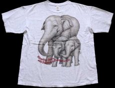 画像2: 90s USA製 Ringling Bros. and Barnum&Bailey Circus サーカス ゾウ アート コットンTシャツ 杢ライトグレー XL (2)