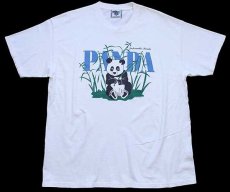 画像2: 90s USA製 Leeリー PANDA パンダ コットンTシャツ 白 XL (2)