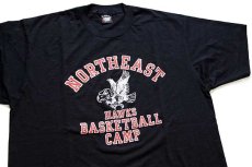 画像4: デッドストック★90s USA製 NORTHEAST HAWKS BASKETBALL CAMP Tシャツ 黒 XL (4)