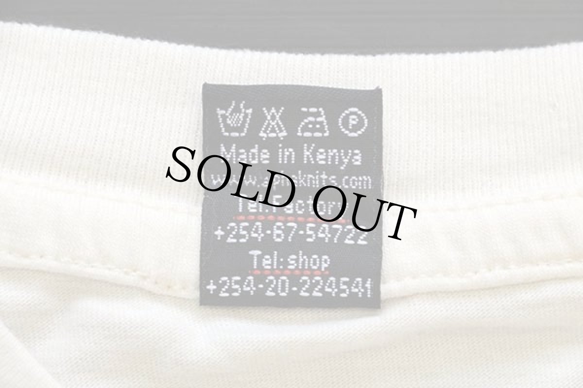 画像6: ケニア製 TUSKER EXPORT ゾウ 両面プリント コットンTシャツ 生成り M (6)