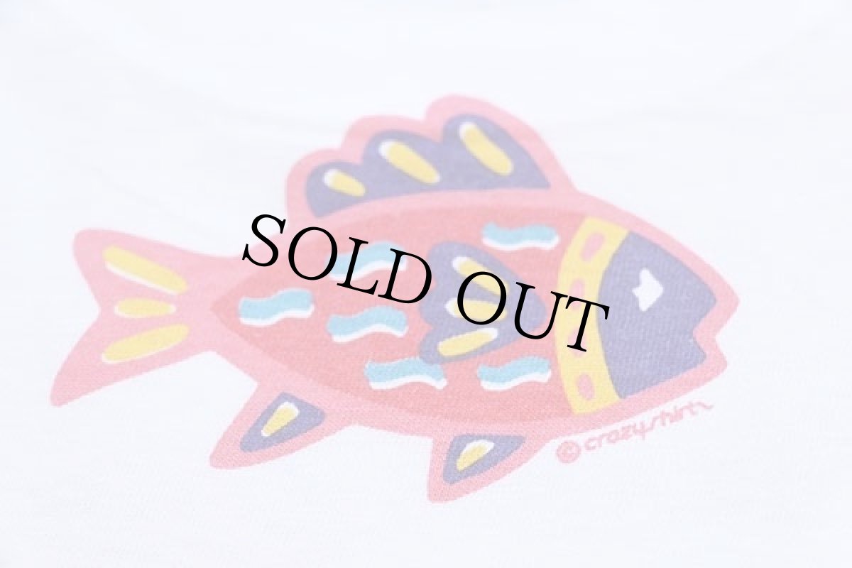 画像4: 90s USA製 crazy shirts LAGUNA BERACH UNDER THE SEA... 両面 染み込みプリント アート コットンTシャツ 白 M (4)