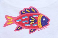 画像4: 90s USA製 crazy shirts LAGUNA BERACH UNDER THE SEA... 両面 染み込みプリント アート コットンTシャツ 白 M (4)