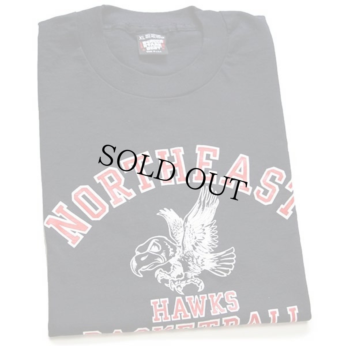 画像1: デッドストック★90s USA製 NORTHEAST HAWKS BASKETBALL CAMP Tシャツ 黒 XL (1)