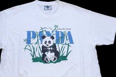 画像1: 90s USA製 Leeリー PANDA パンダ コットンTシャツ 白 XL (1)