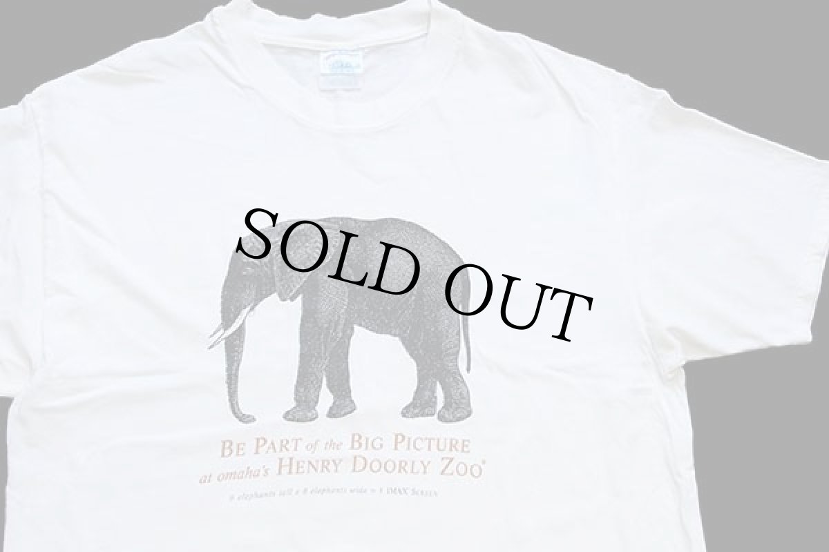 画像1: 90s Hanes BE PART of the BIG PICTURE at omaha's HENRY DOORLY ZOO ゾウ アート コットンTシャツ XL (1)