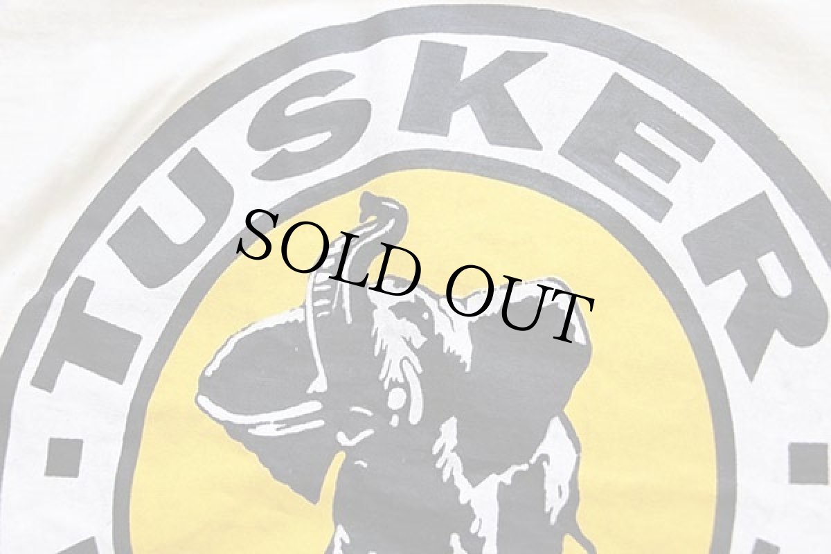 画像4: ケニア製 TUSKER EXPORT ゾウ 両面プリント コットンTシャツ 生成り M (4)