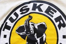 画像4: ケニア製 TUSKER EXPORT ゾウ 両面プリント コットンTシャツ 生成り M (4)