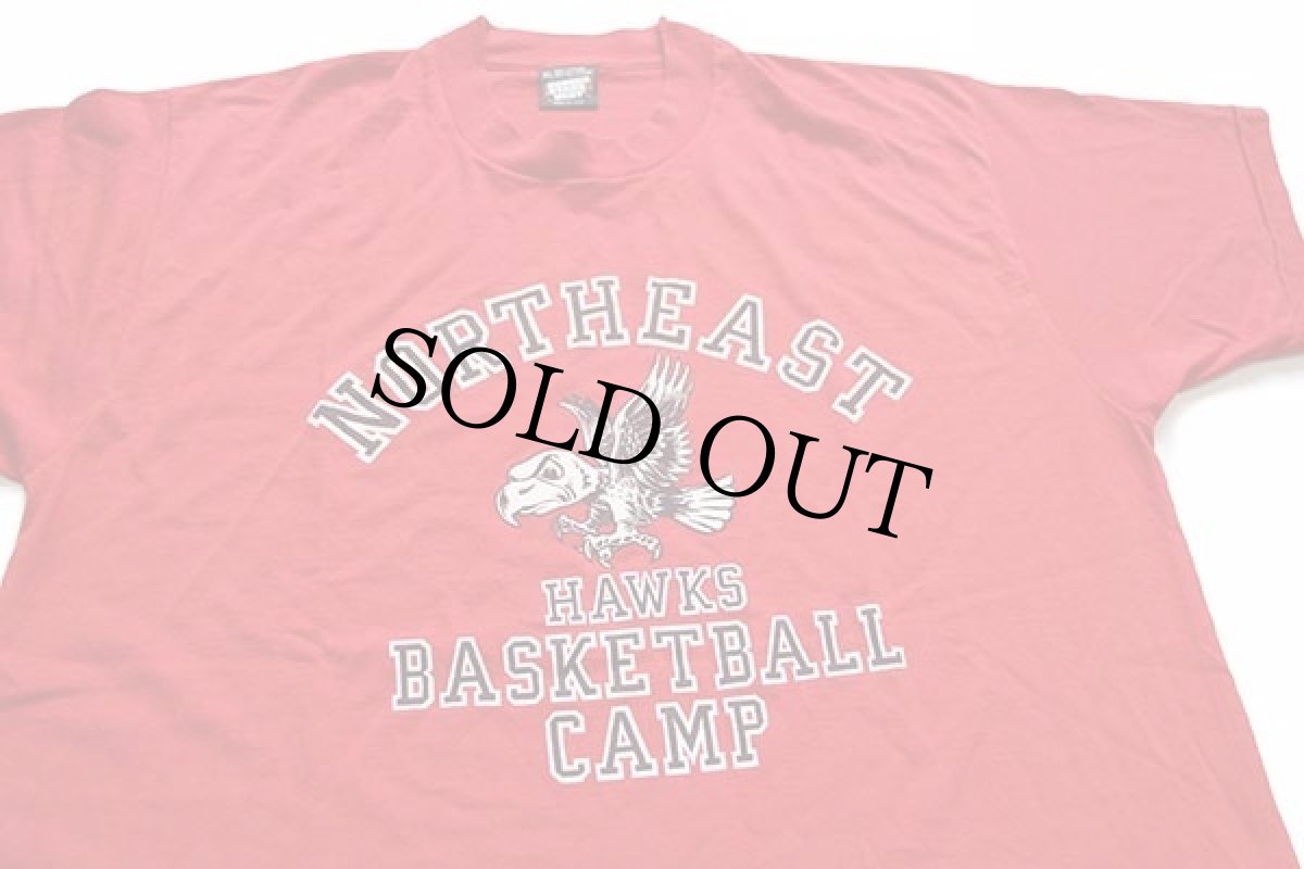 画像4: デッドストック★90s USA製 NORTHEAST HAWKS BASKETBALL CAMP Tシャツ 赤 XL (4)