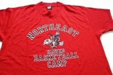 画像4: デッドストック★90s USA製 NORTHEAST HAWKS BASKETBALL CAMP Tシャツ 赤 XL (4)