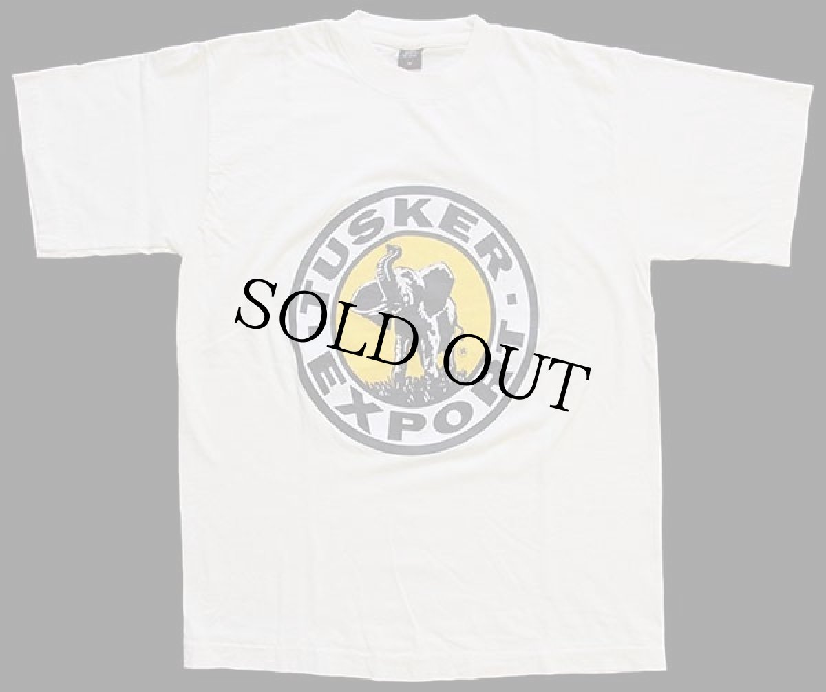 画像2: ケニア製 TUSKER EXPORT ゾウ 両面プリント コットンTシャツ 生成り M (2)