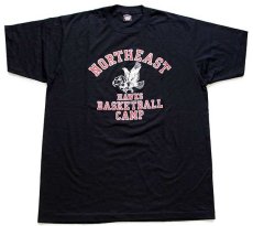 画像2: デッドストック★90s USA製 NORTHEAST HAWKS BASKETBALL CAMP Tシャツ 黒 XL (2)