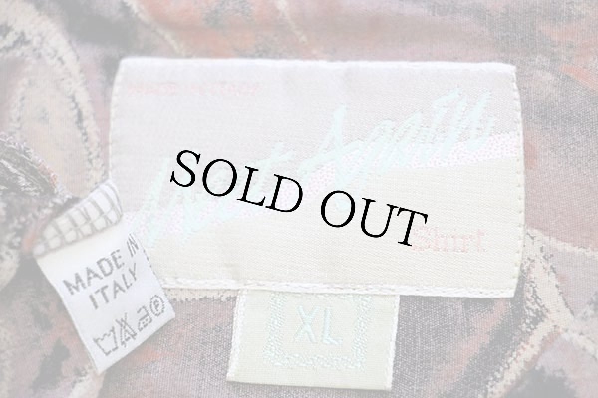 画像4: 80s イタリア製 Meet Again アート 総柄 半袖 レーヨンシャツ XL (4)