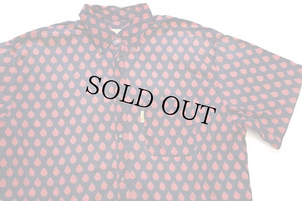 画像3: 90s フランス製 Les Olivades 総柄 ボタンダウン 半袖 コットンシャツ 黒×赤 6 (3)