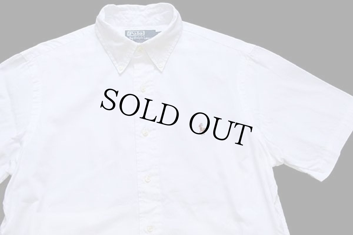 画像3: ポロ ラルフローレン ワンポイント ボタンダウン 半袖 コットンシャツ 白 15.5 (3)