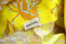 画像5: 80s イタリア製 IMEC UOMO ボタニカル柄 半袖 コットン オープンカラーシャツ 黄 (5)