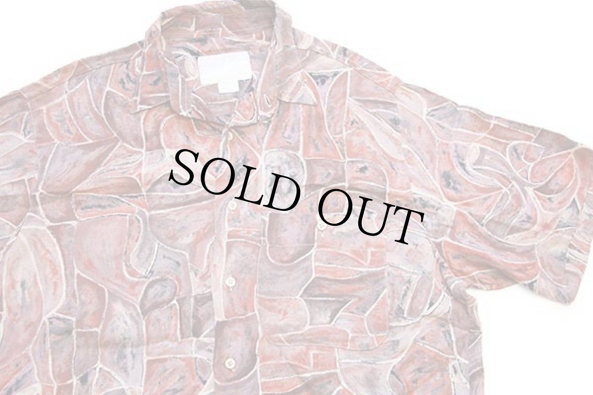 画像3: 80s イタリア製 Meet Again アート 総柄 半袖 レーヨンシャツ XL (3)