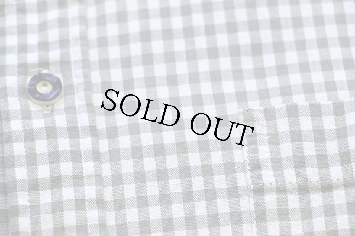 画像5: 90s Alphorn ギンガムチェック チロリアン オックスフォード コットンシャツ 薄緑×白 (5)